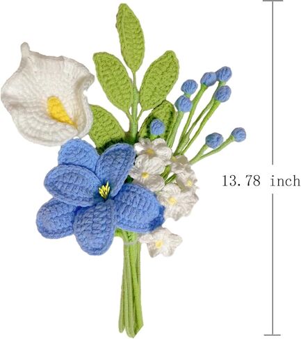 زهور الكروشيه، 5 قطع من سيقان زهرة الكروشيه مصنوعة يدويًا من الزهور الاصطناعية تشكيلة زهور الربيع لحفلات الزفاف وأعياد الميلاد وعيد الحب in Kuwait