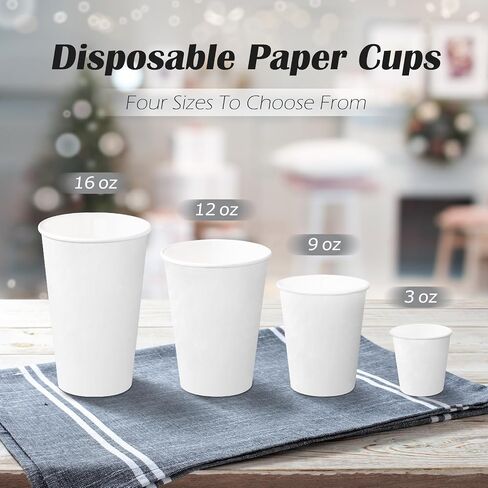 RUSPEPA Disposable Paper Coffee Cups with Lids 16 oz - 48 Pack Christmas Reindeer and Pinecone Design Printed Paper Drinking Cups, Thickened Paper Style for Hot/Cold Beverages, Home, Business and Cafe in Saudi Arabia