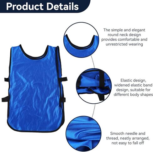5 قطع من سترات Pinnies Scrimmage لتدريب الفريق من الجيرسيه للأطفال والشباب في سن المراهقة والأطفال في سن المراهقة سترة كرة القدم Pinnies للشباب سترات رياضية (أزرق) in Kuwait