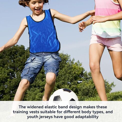 5 قطع من سترات Pinnies Scrimmage لتدريب الفريق من الجيرسيه للأطفال والشباب في سن المراهقة والأطفال في سن المراهقة سترة كرة القدم Pinnies للشباب سترات رياضية (أزرق) in Kuwait