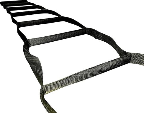 Kids Ladder 6.5ft Made in USA | Multi-use Webbing Ladder with Stand-Offs - Spring Hooks & Black Bag Included - 2m Ladder Lightweight & Reliable Holds up to 960 lbs. | Climbing Ladder in Saudi Arabia