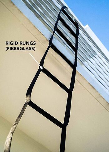 Kids Ladder 6.5ft Made in USA | Multi-use Webbing Ladder with Stand-Offs - Spring Hooks & Black Bag Included - 2m Ladder Lightweight & Reliable Holds up to 960 lbs. | Climbing Ladder in Saudi Arabia