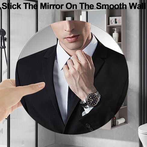 4 قطع مرآة حائط دائرية ذاتية اللصق مقاس 12 بوصة، مرآة دائرية من الأكريليك بسمك 2.5 مم، مرآة غير زجاجية، مرآة تزيين لاصقة للحمام وغرفة النوم وغرفة النوم والباب in Kuwait
