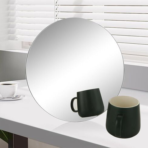 4 قطع مرآة حائط دائرية ذاتية اللصق مقاس 12 بوصة، مرآة دائرية من الأكريليك بسمك 2.5 مم، مرآة غير زجاجية، مرآة تزيين لاصقة للحمام وغرفة النوم وغرفة النوم والباب in Kuwait