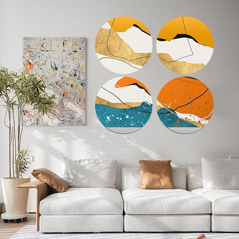 4 قطع مرآة حائط دائرية ذاتية اللصق مقاس 12 بوصة، مرآة دائرية من الأكريليك بسمك 2.5 مم، مرآة غير زجاجية، مرآة تزيين لاصقة للحمام وغرفة النوم وغرفة النوم والباب in Kuwait