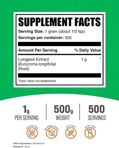 BulkSupplements.com Longjack Extract Powder - Tongkat Ali Extract, Longjack Tongkat Ali Powder - Tongkat Ali for Men & Women, Gluten Free - 1000mg per Serving, 100g (3.5 oz) (Pack of 1) in Saudi Arabia