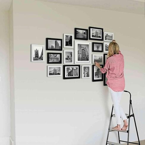 20 قطعة من إطارات الصور متعددة الأحجام، مجموعة متنوعة من الجدران مصنوعة من الزجاج الحقيقي والخشب، ديكور جداري للمكتب 2 قطعة 8x10، 8 قطع 5x7، 10 قطع 4x6 أبيض أسود مجموعة إطارات متعددة للجدار in Kuwait