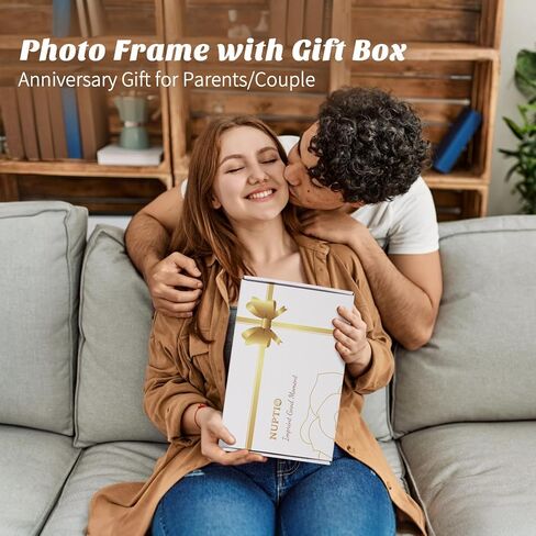 هدايا إطار الصورة NUPTIO مقاس 4 × 6: إطارات الصور الخشبية أفكار هدايا الزفاف بالذكرى السنوية 10 للزوجين العروس والآباء والأجداد والزوجة والخطوبة التذكارية من 1 إلى 99 عامًا، يحمل 50 صورتين آنذاك والآن in Kuwait