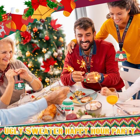 Tondiamo 15 Pcs Ugly Christmas Sweater Party Game Award Set Include 3 1st 2nd 3rd Place Medal Award and 12 Souvenir Keychains for Xmas Ugliest Sweater Contest Prizes Christmas Tree Ornament in Saudi Arabia