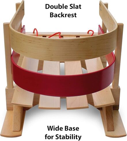 Flexible Flyer BCL-40 Premium Baby Sleigh. Toddler Boggan. Wooden Pull Sled for Kids,Red , 29 x 14 x 11.5 inches in Kuwait