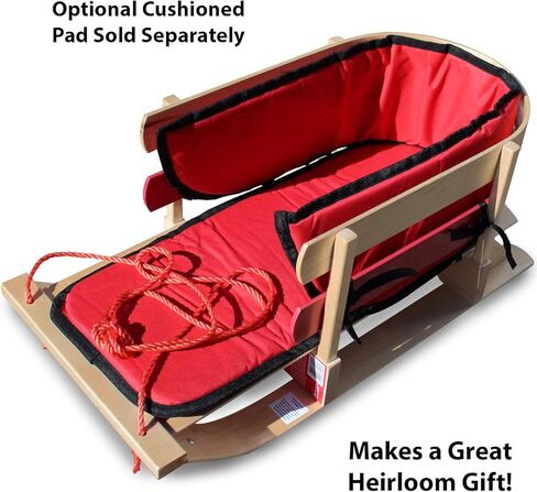 Flexible Flyer BCL-40 Premium Baby Sleigh. Toddler Boggan. Wooden Pull Sled for Kids,Red , 29 x 14 x 11.5 inches in Kuwait