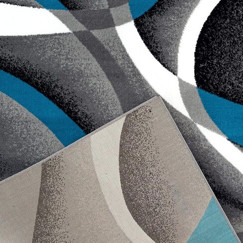 Persian Area Rugs 2305 Turquoise White 2 x 3 Modern Abstract Area Rug Carpet in Saudi Arabia