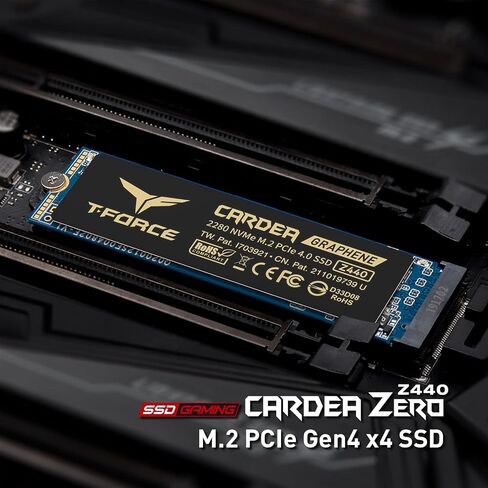 TEAMGROUP T-Force A440 Lite 2TB Graphene Heatsink 3D NAND TLC NVMe Phison PS5027-E27T PCIe 4.0 Gen4x4 M.2 2280 SSD داخلي قراءة/كتابة 7400/6400 ميجابايت/ثانية TM8FFQ002T0C129 in Kuwait
