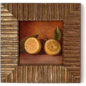 4 x 4 Farmhouse Wooden Wall Picture Frame with Carved Stripped Line, Rustic Champagne Gold Photo Frame, Vintage Distressed Wooden Family Frames