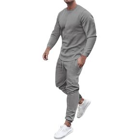 UOUA Men's 2 Piece Sweat Suits Set Long Sleeve Sweatshirt Jogging Sweatpants Tracksuits Outfits
