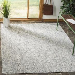 SAFAVIEH Courtyard Collection 4' x 5'7" Grey CY8522 Indoor/ Outdoor Waterproof Easy-Cleaning Patio Backyard Mudroom Accent-Rug