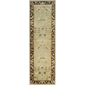 SAFAVIEH Oushak Collection Runner Rug - 3' x 10', Soft Green & Rust, Hand-Knotted Traditional Oriental Wool, Ideal for High Traffic Areas in Living Room, Bedroom (OSH112A)