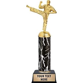 Crown Awards Karate Male Trophies, Personalized Black Lightning Karate Male Trophy, Custom Engraving Included Prime