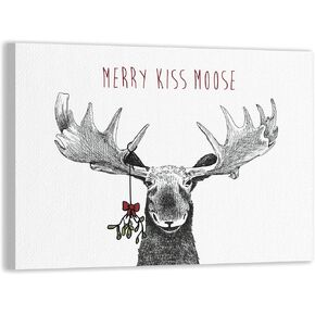 NEGIGA Moose Decor,Moose Pictures Wall Decor,Wall Art For Living Room 14X11 Inch,Christmas Wall Decorations Indoor,Moose Christmas Decorations 137 in Saudi Arabia