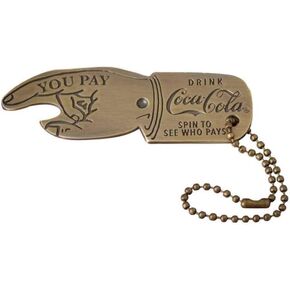 فتاحة زجاجات كوكا كولا ودوار من تابل كرافت مع سلسلة من الفولاذ المطلي بالنحاس مقاس 3.25 × 1.25 × .25 بوصة in Kuwait