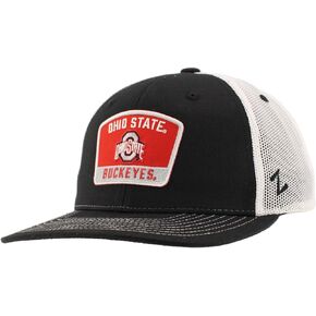 ZHATS Standard NCAA Officially Licensed Trucker Hat Dakota Switchback Patch Black White, One Size