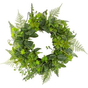 Northlight Maidenhair Fern and Assorted Foliage Spring Wreath, 24", Green