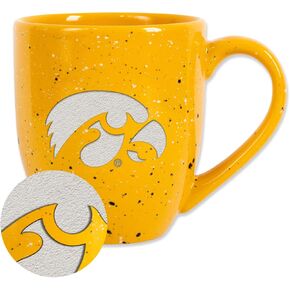 Rico Industries NCAA Iowa Hawkeyes Secondary 16 oz Team Color Laser Engraved Speckled Ceramic Coffee Mug