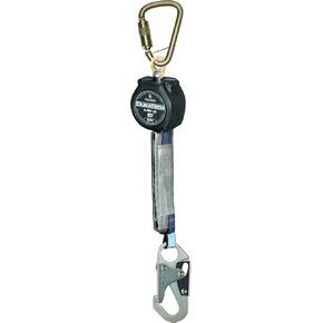 FallTech 72706SB1 MINI DuraTech 6' Compact Web Self-retracting Lifeline - 6' Mini SRD Single-Leg Steel Carabiner and Steel Snap Hook, 6', Black