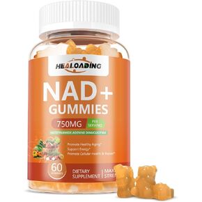 NAD+ Gummies Supplement Aging Defense- Max Absorption and Efficient Than Nicotinamide Riboside Boost Nad Plus Vitamin B3 D3 Sodium Zinc Support Cellular Health Stamina Energy and DNA Repair 60 Serving