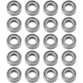 20PCS MR84ZZ Deep Groove Ball Bearings ID 4mm OD 8mm Thickness 3mm P0 Bearing Steel Double Shielded Bearings for High Speed Motors Gearboxes Fans