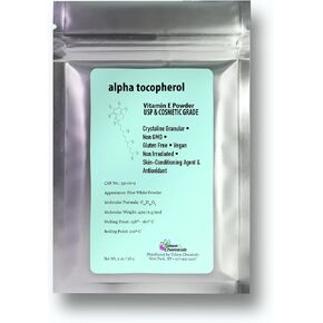 مسحوق خلات ألفا توكوفيرل فيتامين E للعناية بالبشرة DIY مسحوق خلات مستحضرات التجميل الصف 700 وحدة دولية (1 أونصة / 28 جرام) in Kuwait