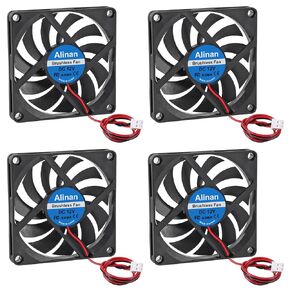 Alinan 4pcs 8010 12V Fan 80x80x10mm 2-pin Sleeve Bearing Brushless DC Cooling Fan 3D Printer Cooling Fan Computer Fan