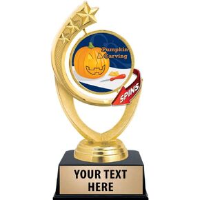 Crown Awards 6 1/4" Halloween Trophies, Comet Spinner Pumpkin Carving Contest Trophy Prime