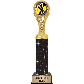 Crown Awards Construction Trophies, 11" Black Midnight Construction Trophy, Customize Now Prime