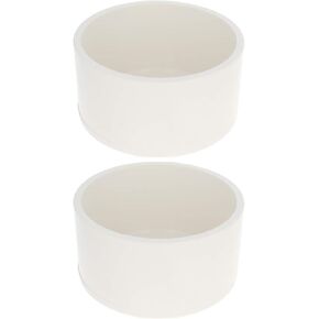 Heyiarbeit Round Water Tubing Tube Pipe End Cap Cover 90 mm Inner Dia White 2pcs