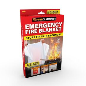 Ontel FireGuardian Emergency Fire Blanket for Small Area Fires - Woven Fiberglass Blanket Provides up to 900°F Heat Resistance, 40" x 40"