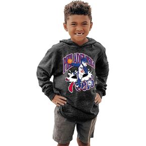 Blue 84 Unisex Kid's NBA Officially Licensed Youth Tri-Blend Hooded Long Sleeve T-Shirt Slam Mascot Black