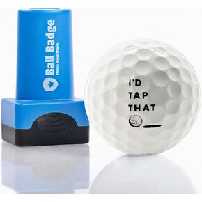 Ball Badge - Golf Ball Stamp, Self-Inking Golf Ball Stamper, Golf Ball Marker, Reusable Golf Ball Marking Tool to Identify Golf Balls, Reusable Ink Stamp for Golf Balls (I'd Tap That)