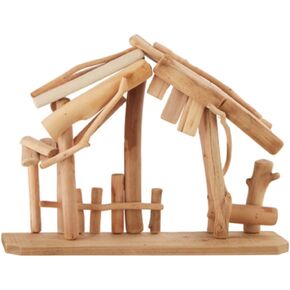 RAZ IMPORTS 15" WOODEN CRECHE MADE OF DRIFTWOOD FOR YOUR NATIVITY