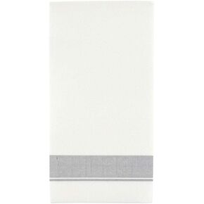 Cloth-Like Dinner Paper Napkins - Pack of 100 - Elegant & Premium White W/Gold Border, Perfect for Entertaining and Special Occasions