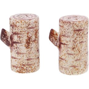 Birch Log Salt and Pepper Shakers Wedding Party Small Salt Shakers