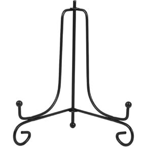 Display Stand, 1 pcs 4" - 12" Iron Easel Classic Display Stand Plate Holder Stand Bowl Plate Photo Holder Stand for Displaying Picture Frames, Decorative Plates, Tablets and Arts, Black(6 Inch)