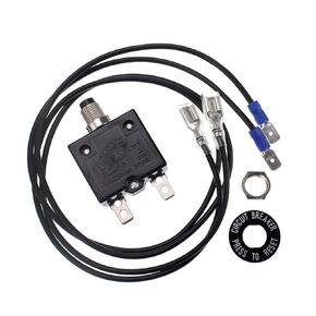125-250V AC 50V DC Push Button Circuit Breaker 20Amp Thermal Overload Protector L1 Series Manual Reset Thermal Circuit Breaker 20A with 12AWG Wires