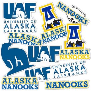 Desert Cactus University of Alaska Fairbanks Sticker UAF Nanooks Stickers Vinyl Decals Laptop Water Bottle Car Scrapbook Sheet T2 (Type 2)