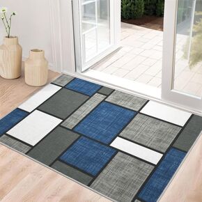 COZYLOOM Area Rug 8x10 Modern Boxes Large Rug Non Slip Low Pile Rug Ultra Thin Indoor Floor Cover Throw Rug Washable Carpet for Living Room Dining Room, Dark Grey