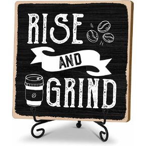 Coffee & Tea Bar Decor Signs Coffee Table Decor, Coffee and Tea Station Accessories, Coffee Themed Gifts Wood Desk Decor (H26)