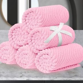 Bath Towels - 100% Cotton | Quick Dry | Light Weight | Thick | Soft, Towel Set of 6, 2 Large Bath Towels 30"x56", 2 Hand Towels 18"x28", 2 Washcloths 13"x13", Quick Dry Towel for Shower, Navy Blue