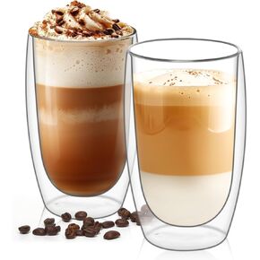 ComSaf Double Walled Espresso Cups 3 oz, Glass Espresso Shot Cup Set of 2, Small Coffee Mugs for Ristretto, Lungo, Machiato, Ideal Gift for Chrismas, Brithday in Saudi Arabia