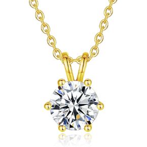 FANCIME Moissanite Necklace for Women 925 Sterling Silver 1-4 Carat Moissanite Pendent Necklace Anniversary Mother's Day Valentines Gift for Her, Chain 16" + 2" Extender