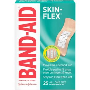 Band-Aid Brand Skin-Flex Adhesive Bandages, All One Size, 25 Count (Pack of 12)